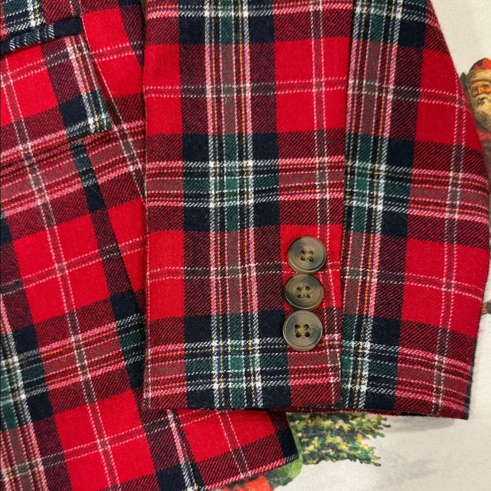 Janie and Jack Classic Red and Black Plaid Blazer